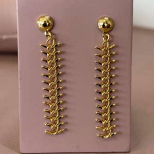 Brinco Lacraia Pendurado Banhado A Ouro 18k
